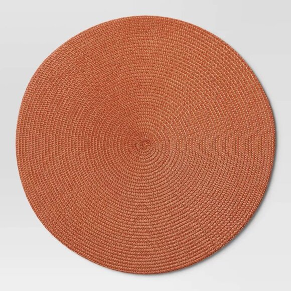 Threshold™ Polyround Charger Orange Placemats Lot of 2 - Picture 1 of 3